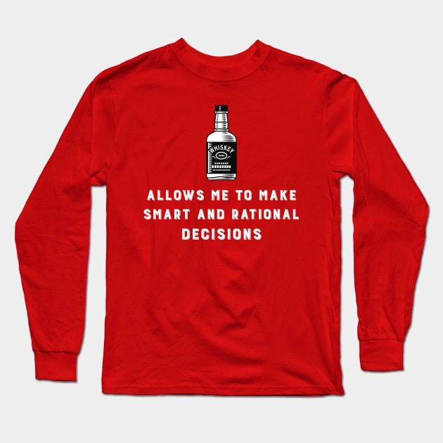 Whiskey and Decisions Long Sleeve T-Shirt by dflynndesigns